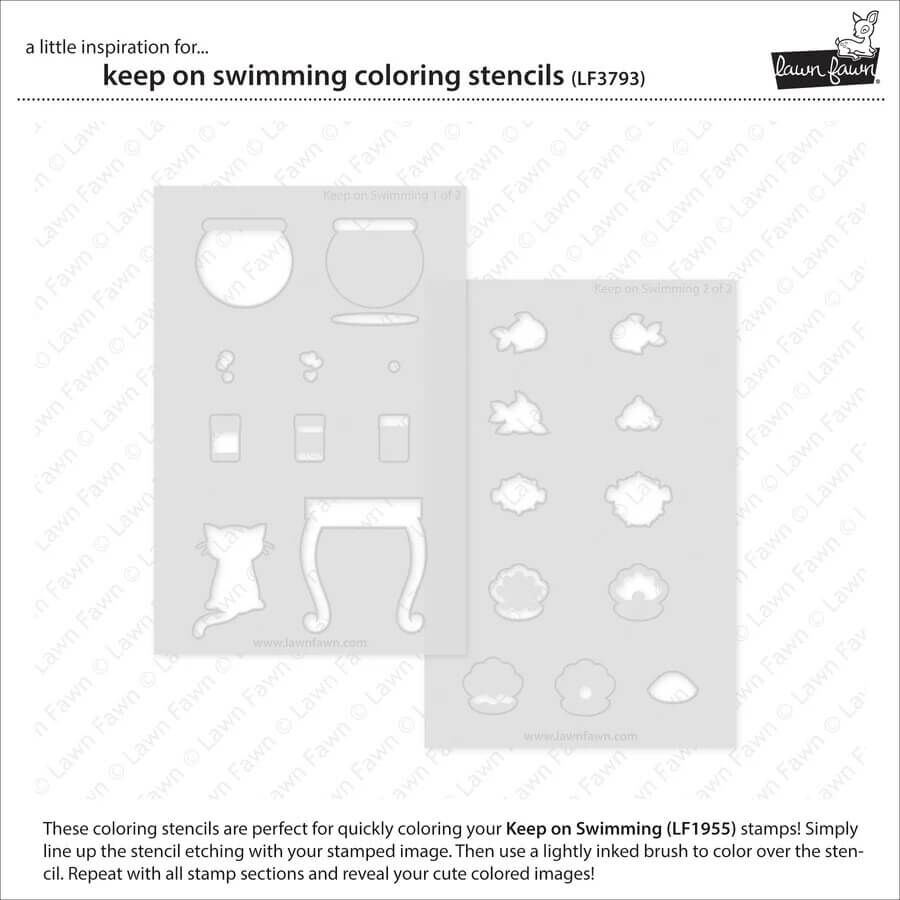 Lawn Fawn Stencils - Keep on Swimming LF3793