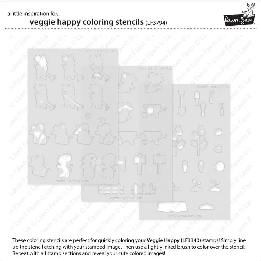 Lawn Fawn Stencils - Veggie Happy LF3794