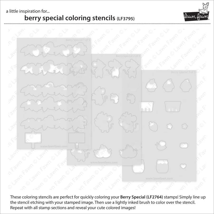 Lawn Fawn Stencils - Berry Special LF3795