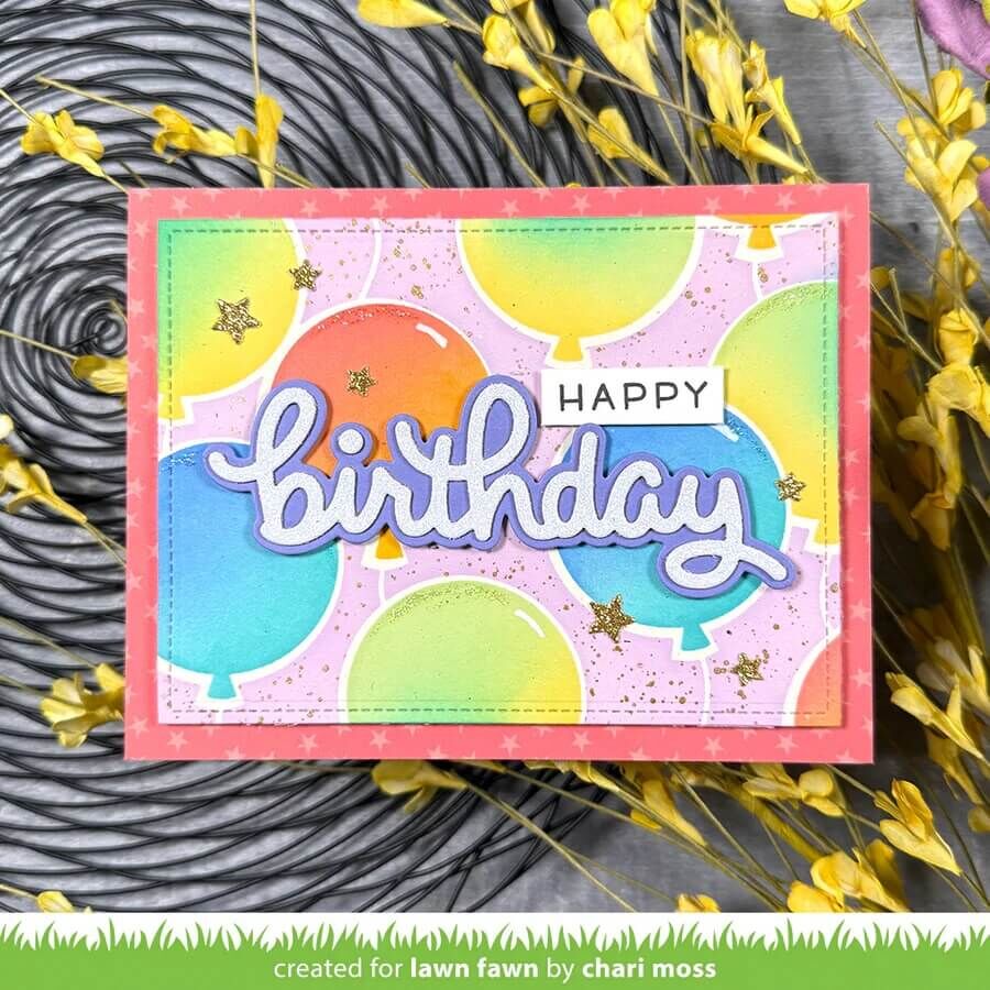 Lawn Fawn Dies - Scripty Birthday Outline Add-On LF3814