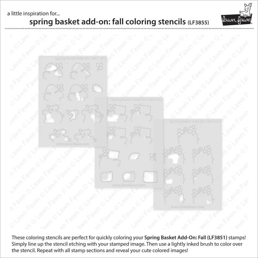 Lawn Fawn Coloring Stencils - Spring Basket Add-On: Fall LF3855