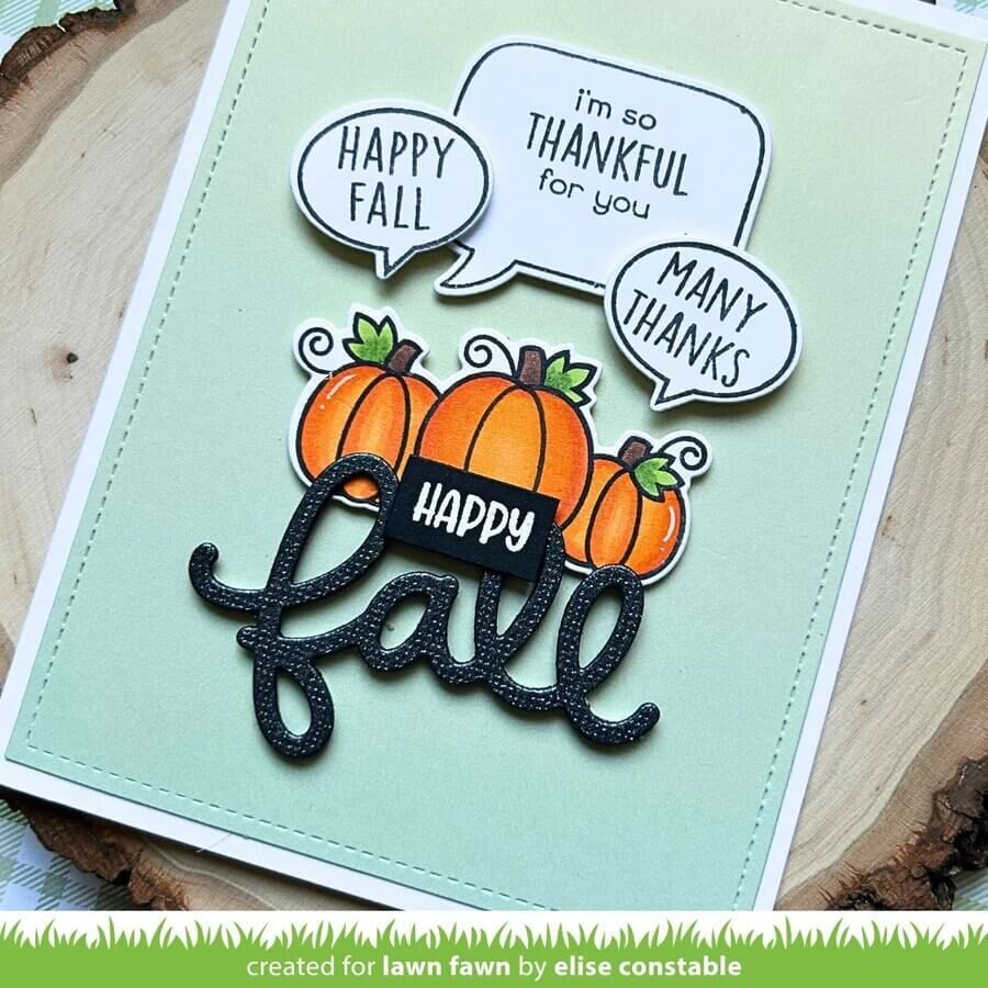 Lawn Fawn - Clear Stamps - Tiny Tag Sayings: Fall LF3862