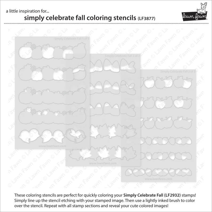 Lawn Fawn Coloring Stencils - Simply Celebrate Fall LF3877