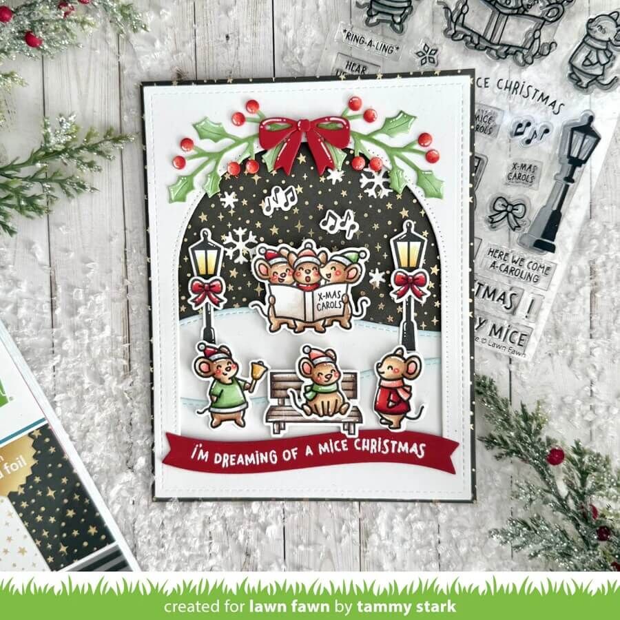 Lawn Fawn - Clear Stamps - Caroling Mice LF3893
