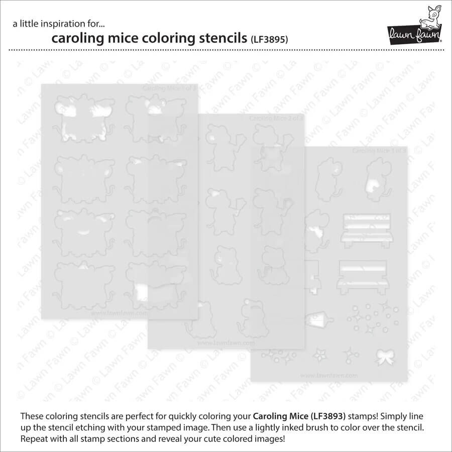 Lawn Fawn Coloring Stencils - Caroling Mice LF3895