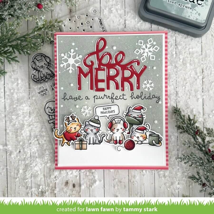 Lawn Fawn - Clear Stamps - Cozy Cats Christmas Add-On LF3899