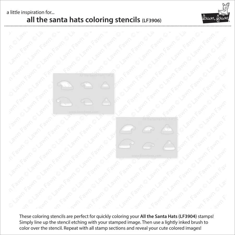 Lawn Fawn Coloring Stencils - All the Santa Hats LF3906