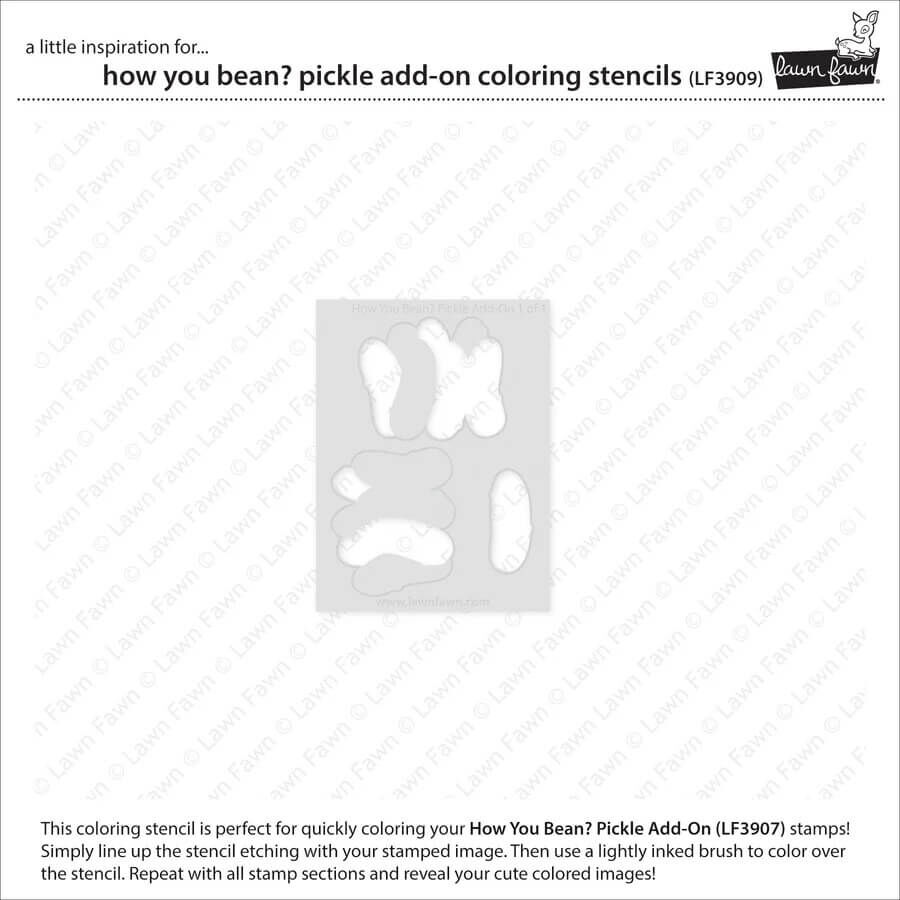 Lawn Fawn Coloring Stencils - How You Bean? Pickle Add-On LF3909