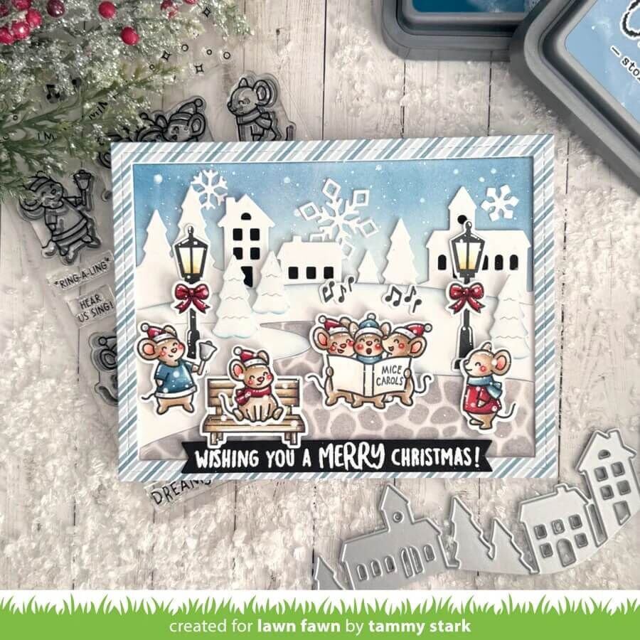 Lawn Fawn Dies - Village Hillside Border LF3915