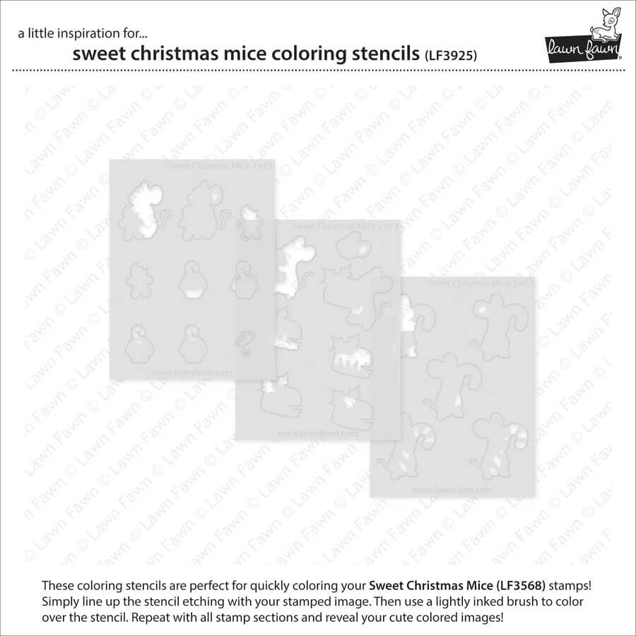 Lawn Fawn Coloring Stencils - Sweet Christmas Mice LF3925