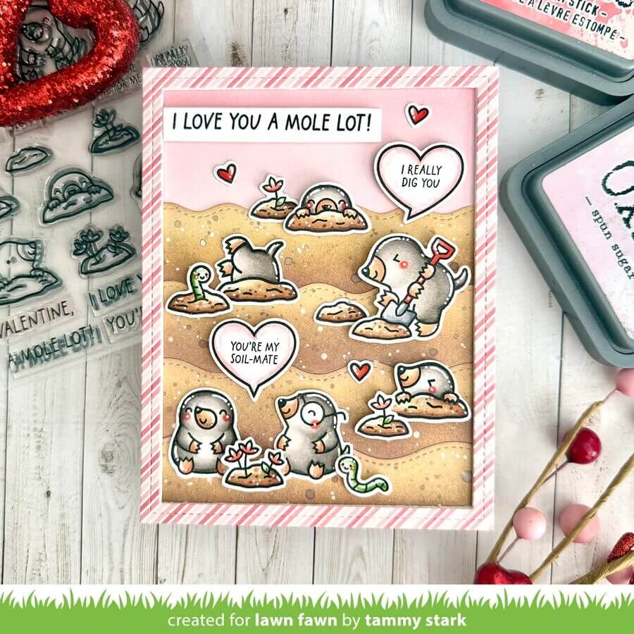 Lawn Fawn - Clear Stamps - A Mole Lot of Love Add-On LF3945