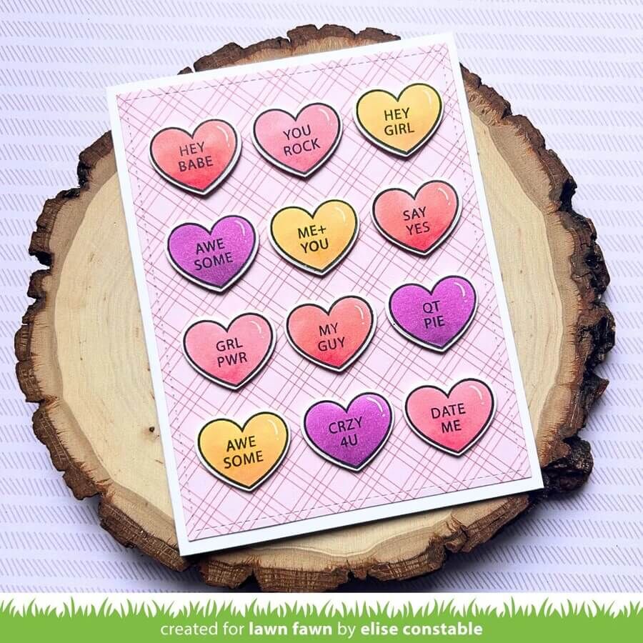 Lawn Fawn - Clear Stamps - Critter Conversation Hearts Add-On LF3951