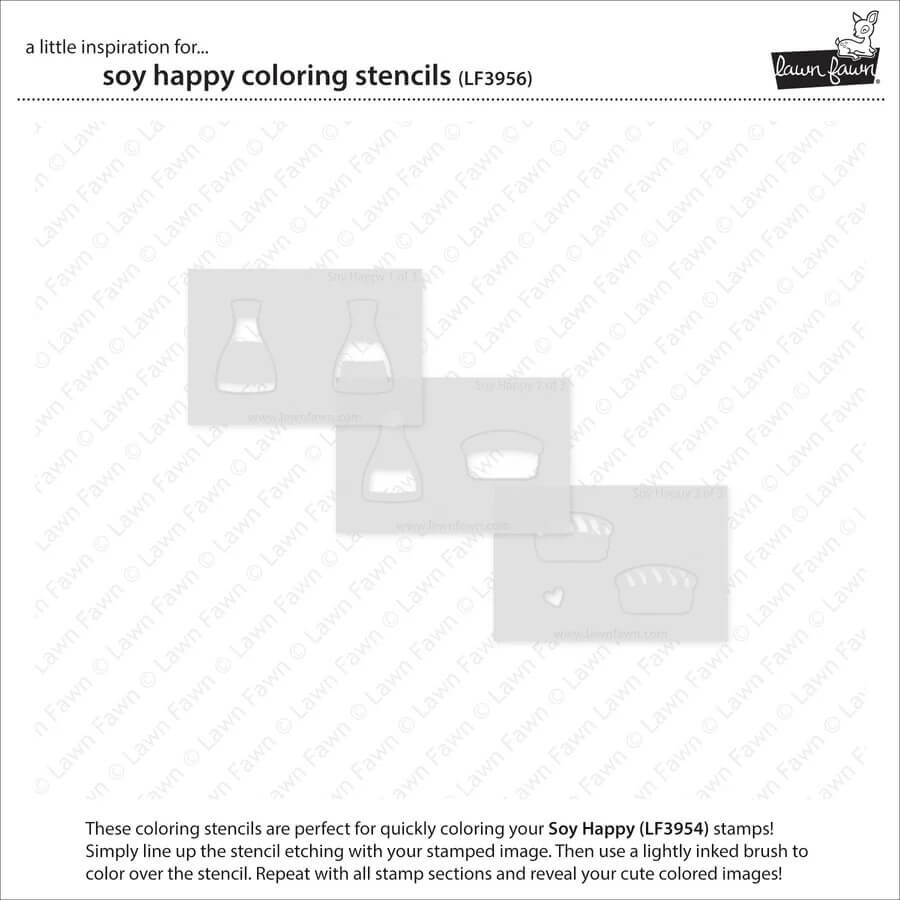 Lawn Fawn Coloring Stencils - Soy Happy LF3956