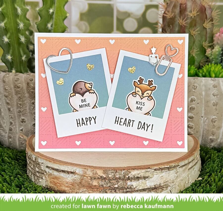 Lawn Fawn Dies - Checkered Hearts Backdrop: Landscape LF3963