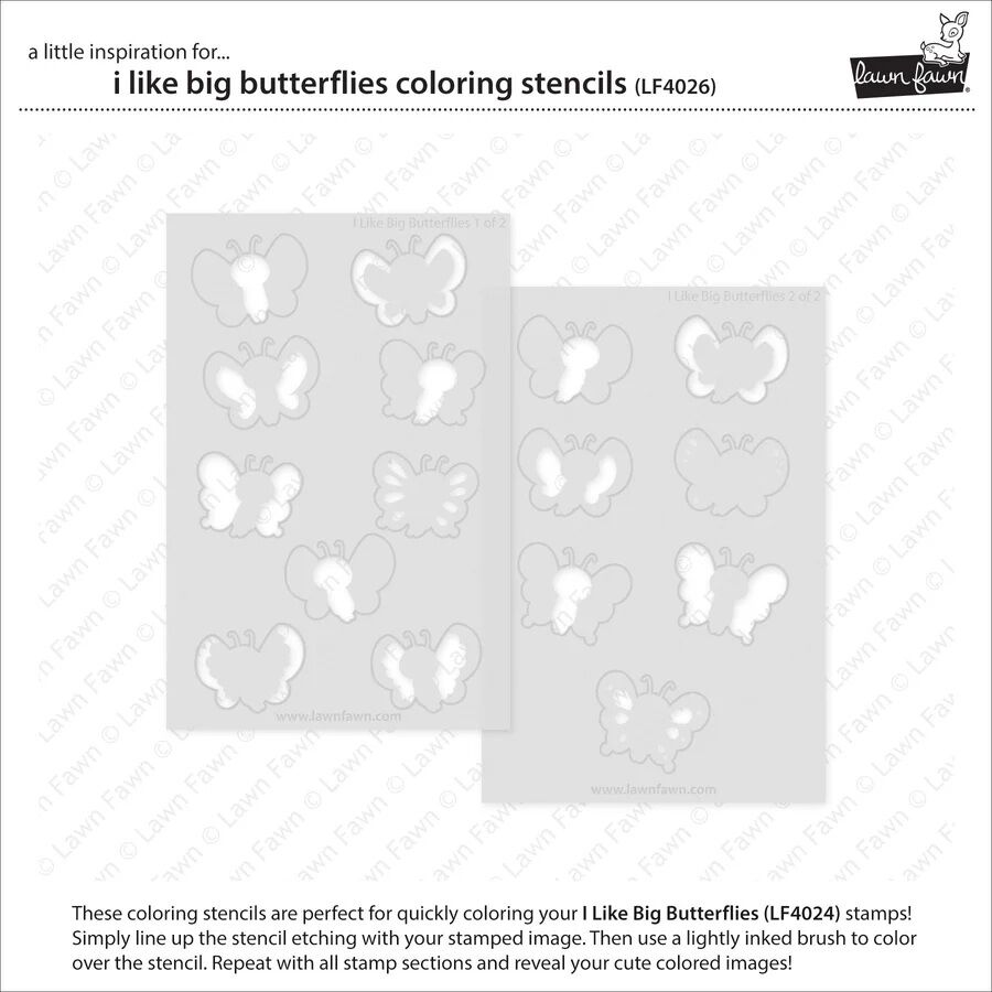 Lawn Fawn Coloring Stencils - I Like Big Butterflies LF4026