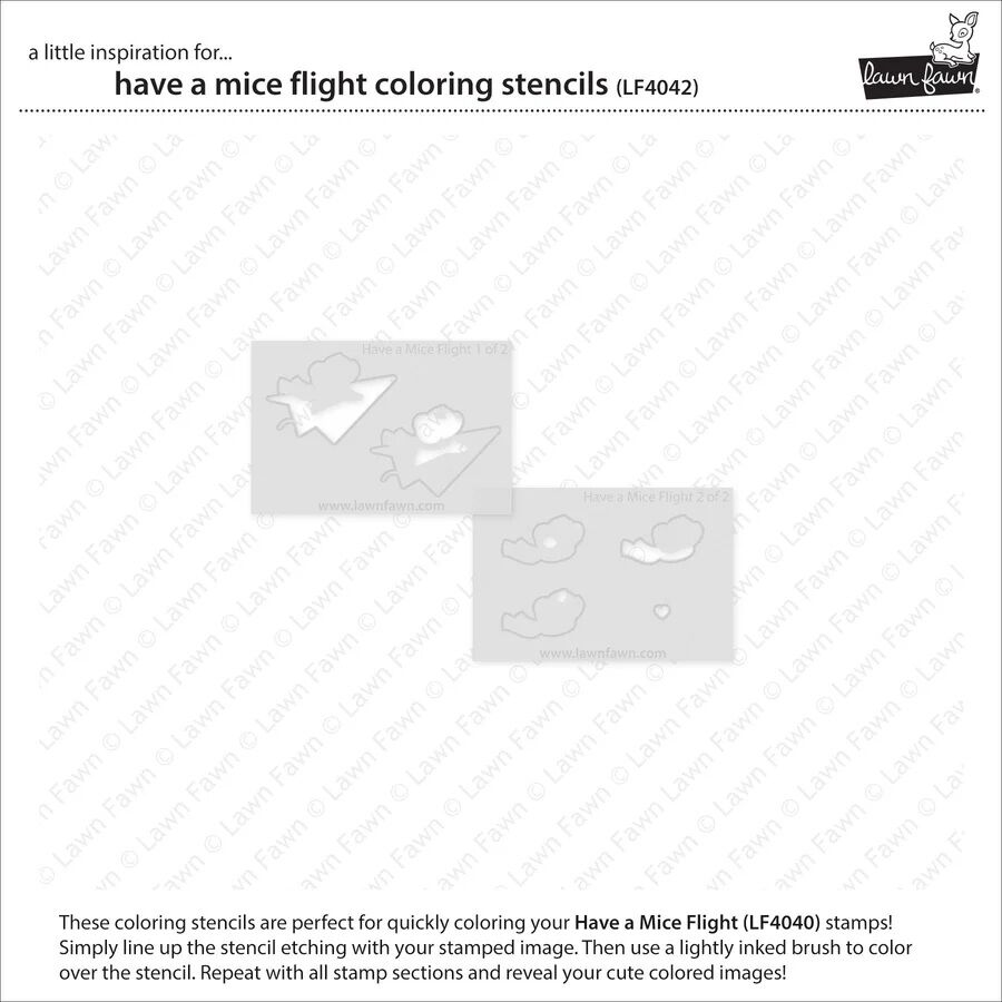 Lawn Fawn Coloring Stencils - Have a Mice Flight LF4042