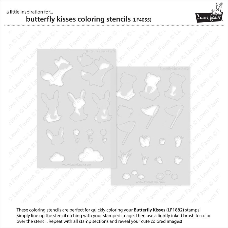 Lawn Fawn Coloring Stencils - Butterfly Kisses LF4055