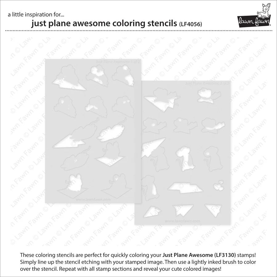 Lawn Fawn Coloring Stencils - Just Plane Awesome LF4056