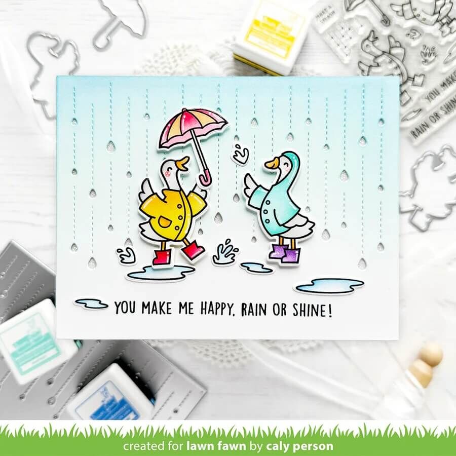 Lawn Fawn - Clear Stamps - Silly Goose, Rain or Shine! LF4072