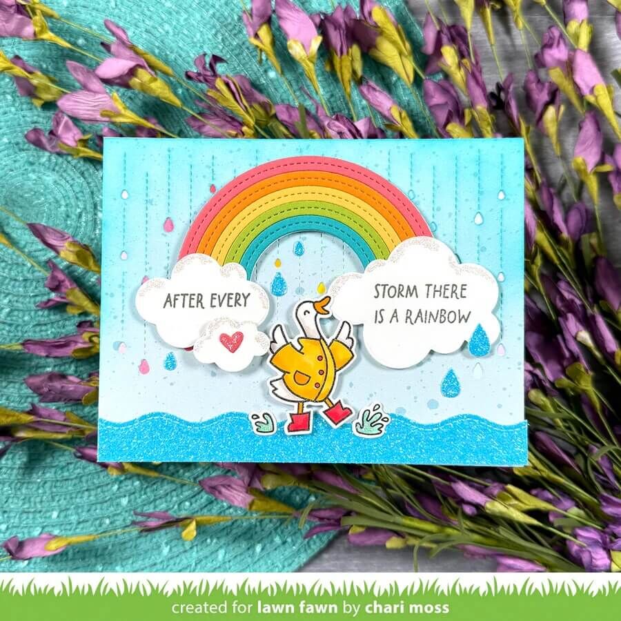Lawn Fawn - Clear Stamps - Rainbow Sentiments LF4075