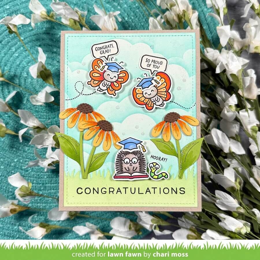Lawn Fawn - Clear Stamps - All the Grad Caps LF4079