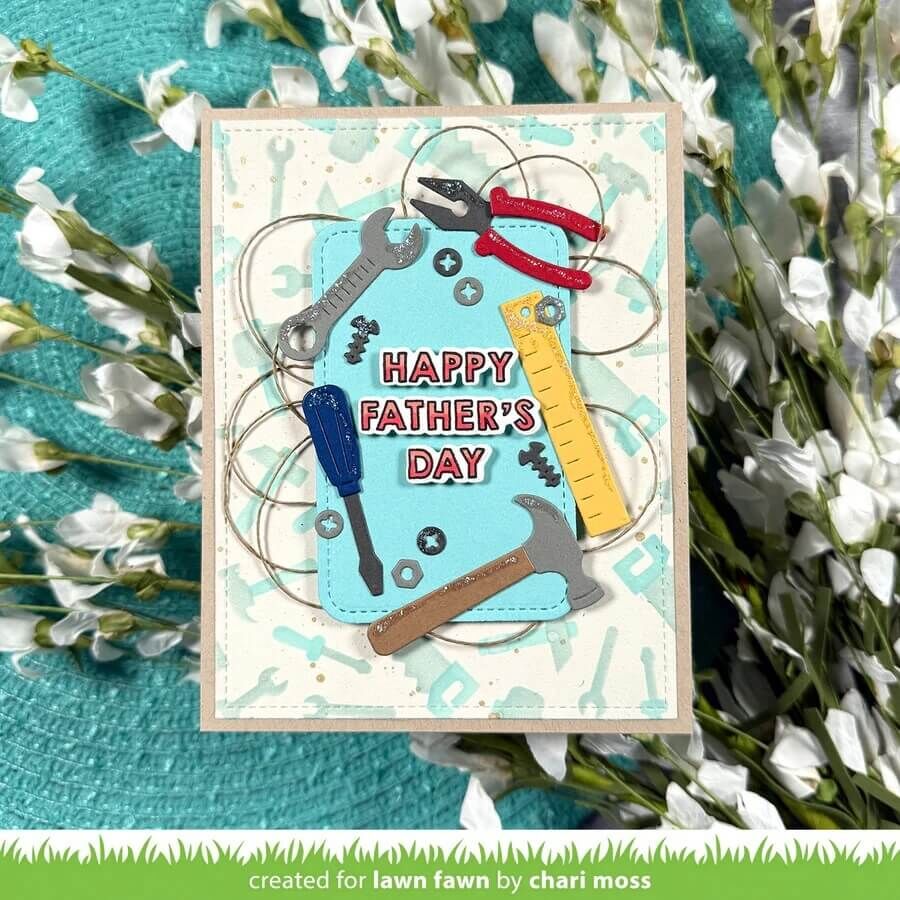 Lawn Fawn Coloring Stencils - Tool Time Background LF4099