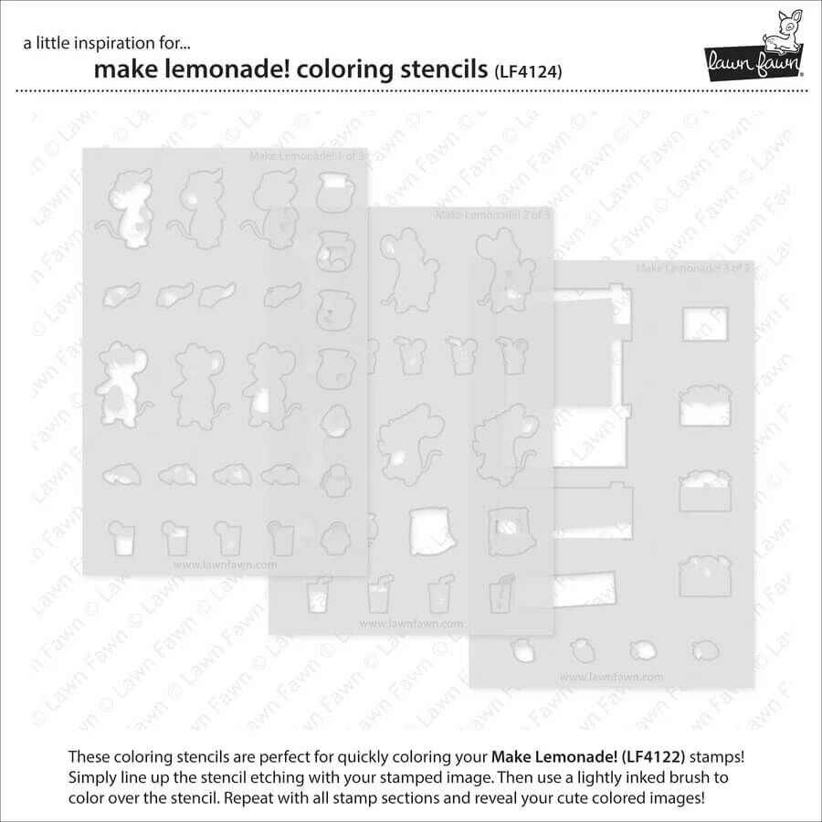 Lawn Fawn Coloring Stencils - Make Lemonade! LF4124