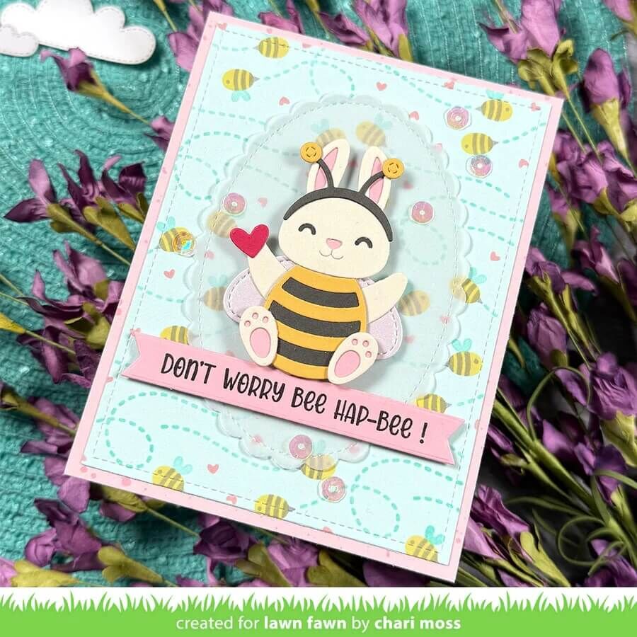 Lawn Fawn Coloring Stencils - Bee Happy Background LF4145