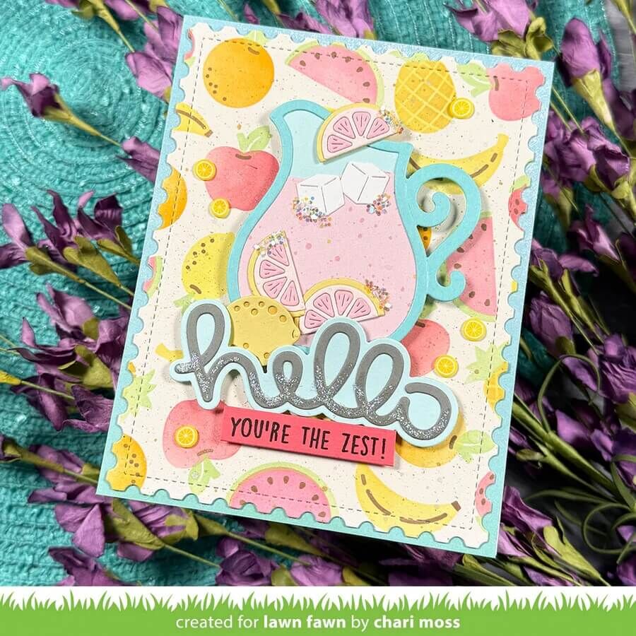 Lawn Fawn Coloring Stencils - Fruit Salad Background LF4146