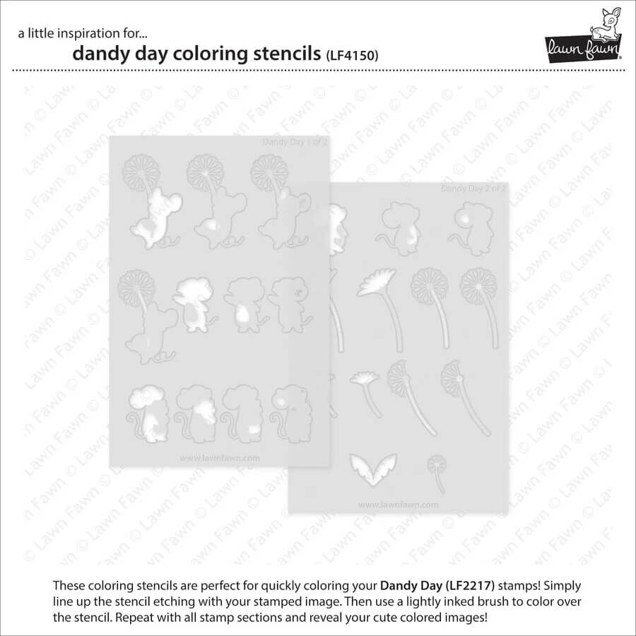 Lawn Fawn Coloring Stencils - Dandy Day LF4150