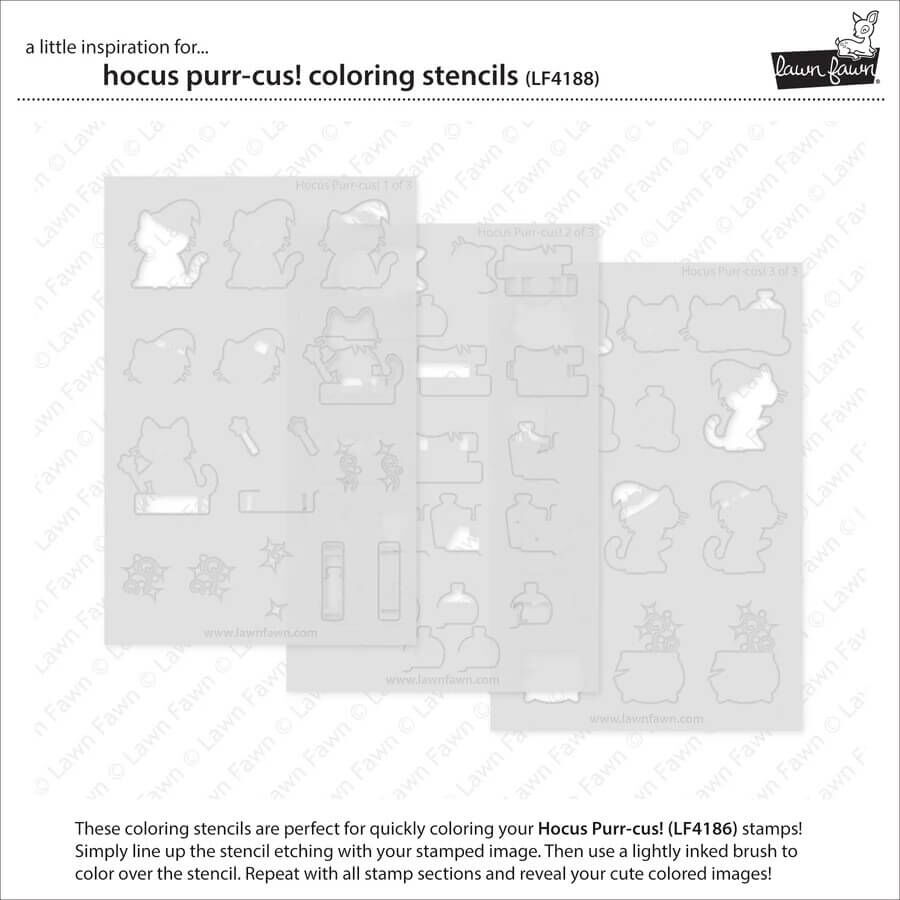 Lawn Fawn Coloring Stencils - Hocus Purr-cus! LF4188