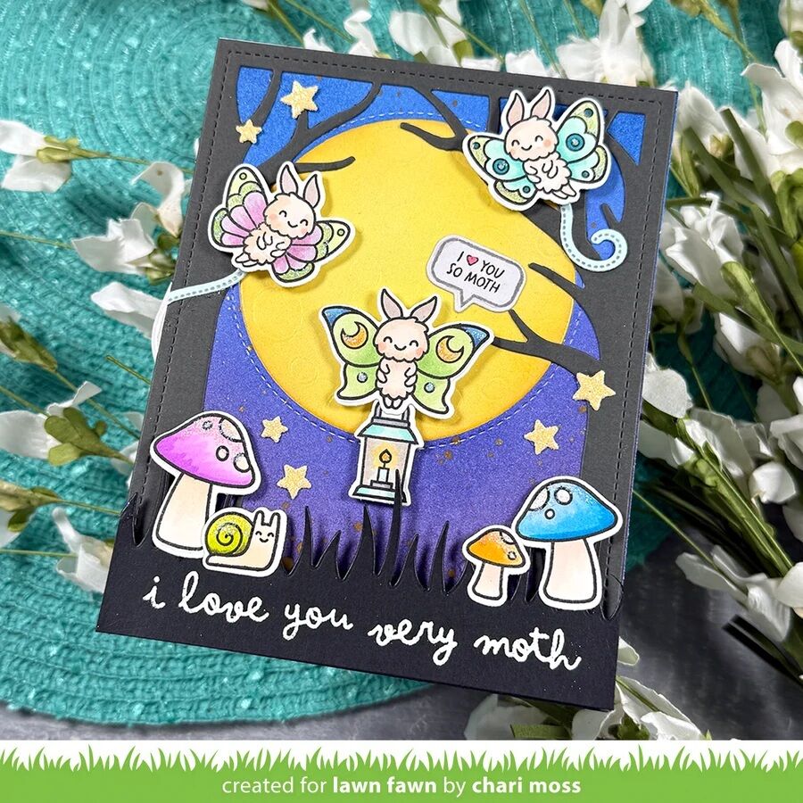 Lawn Fawn Dies - I Like Cute Moths Add-On LF4196