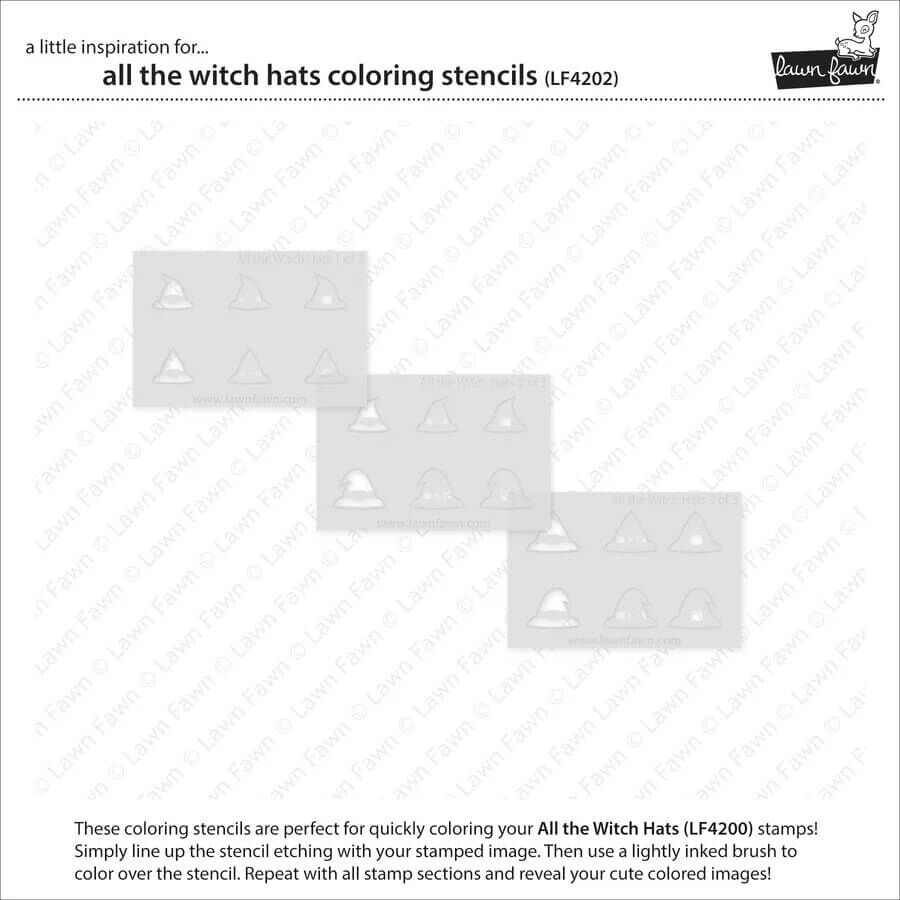 Lawn Fawn Coloring Stencils - All the Witch Hats LF4202