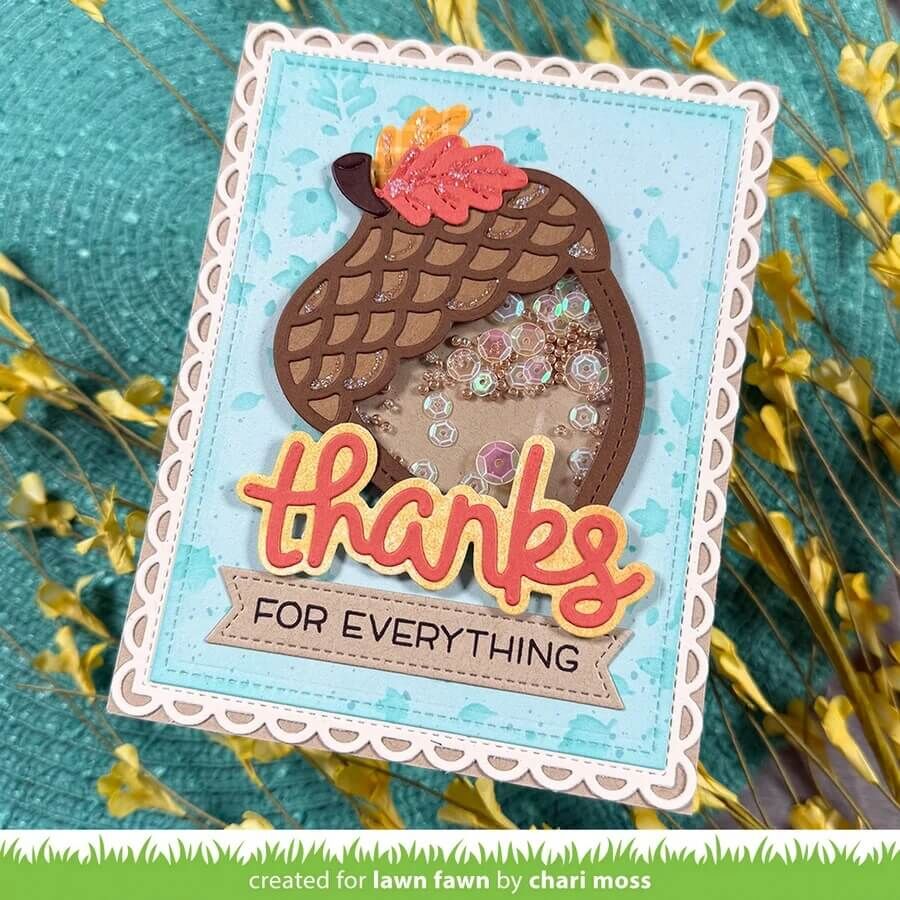 Lawn Fawn Dies - Stitched Acorn Frame LF4210