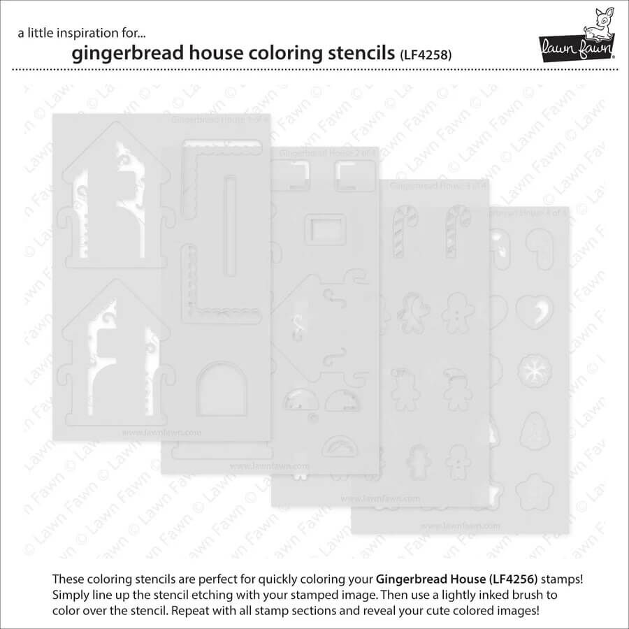 Lawn Fawn Coloring Stencils - Gingerbread House LF4258