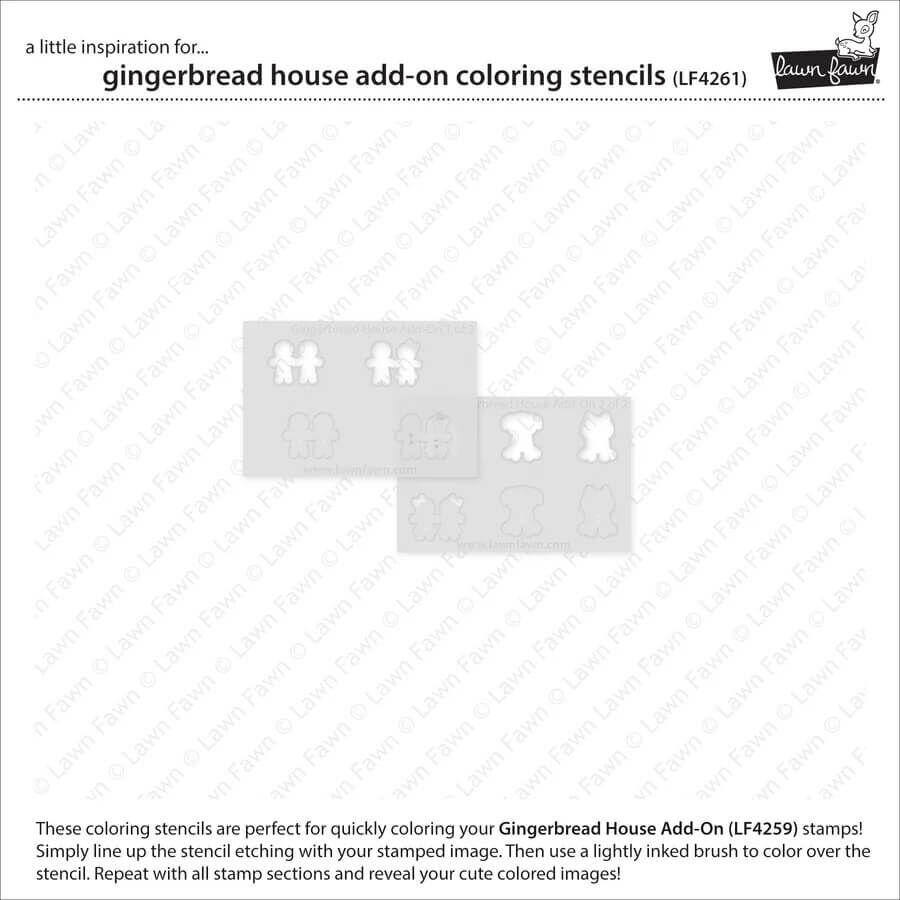 Lawn Fawn Coloring Stencils - Gingerbread House Add-On LF4261