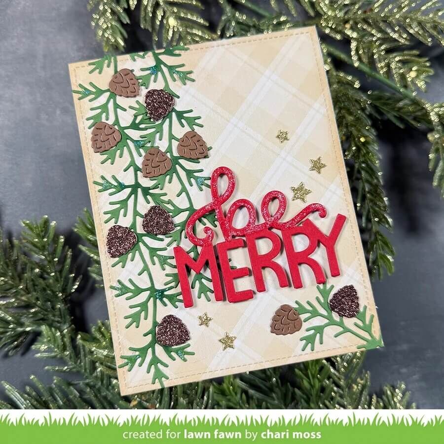 Lawn Fawn Dies - Pinecone and Leaves Border LF4271