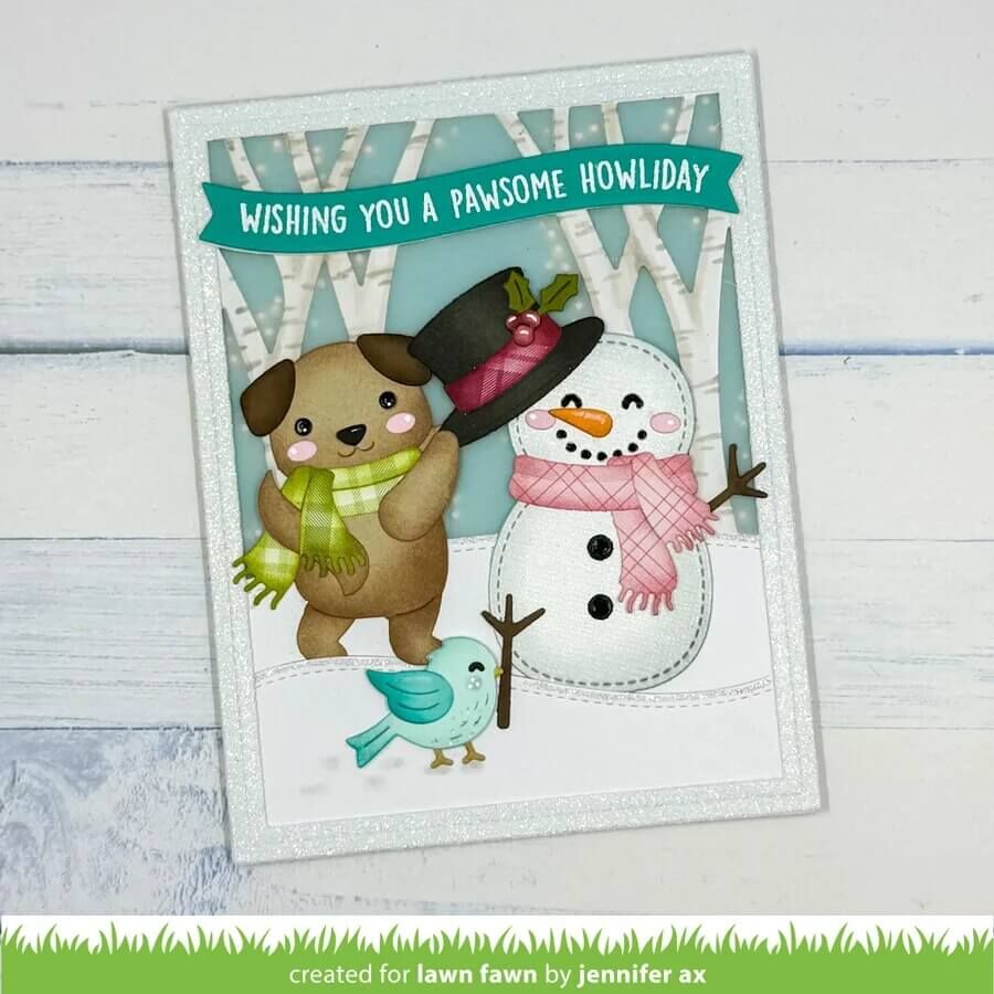 Lawn Fawn Dies - Winter Forest Backdrop: Portrait LF4276