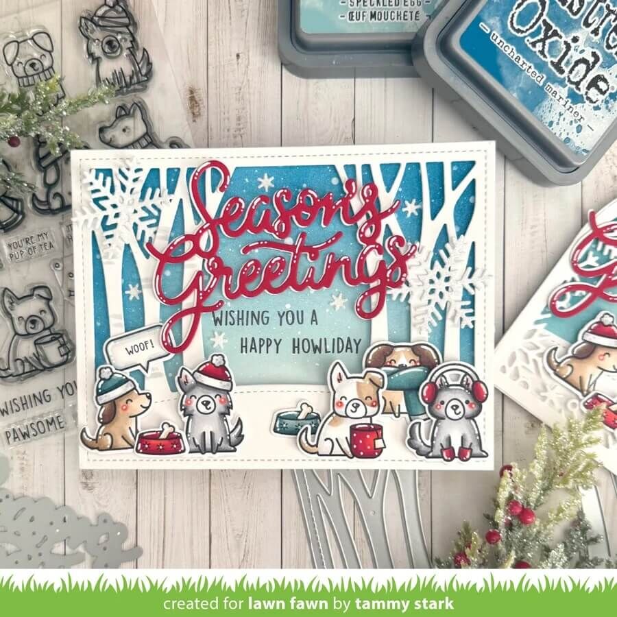 Lawn Fawn Dies - Winter Forest Backdrop: Landscape LF4277