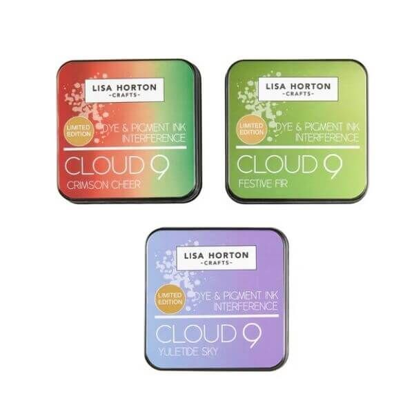 Lisa Horton Crafts Set of 3 Ltd Edition Interference Ink Pads - Christmas Cheer, Festive Fir and Yuletide Sky
