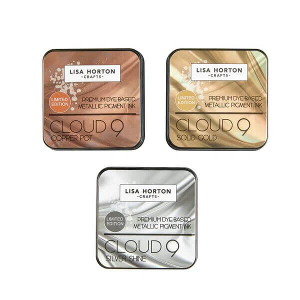 Lisa Horton Crafts Set of 3 Ltd Edition Metallic Ink Pads - Silver, Gold and Copper