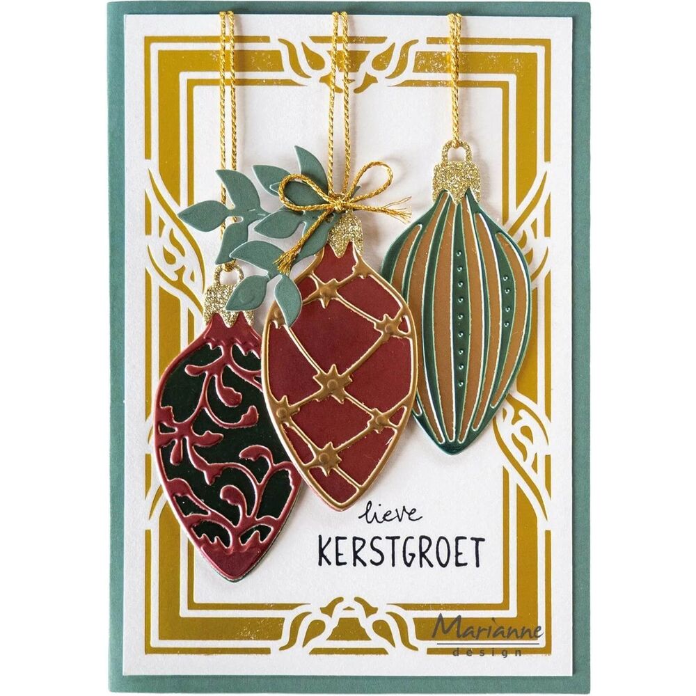 Marianne Design - Creatables Dies - Oval Christmas Baubles LR0968