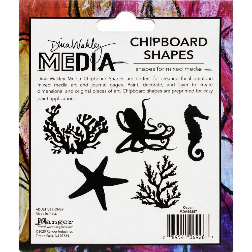 Dina Wakley Media Chipboard Shapes - Ocean MDA69287