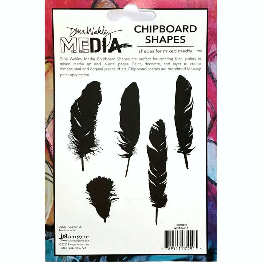 Dina Wakley Media Chipboard Shapes - Feathers MDA74915