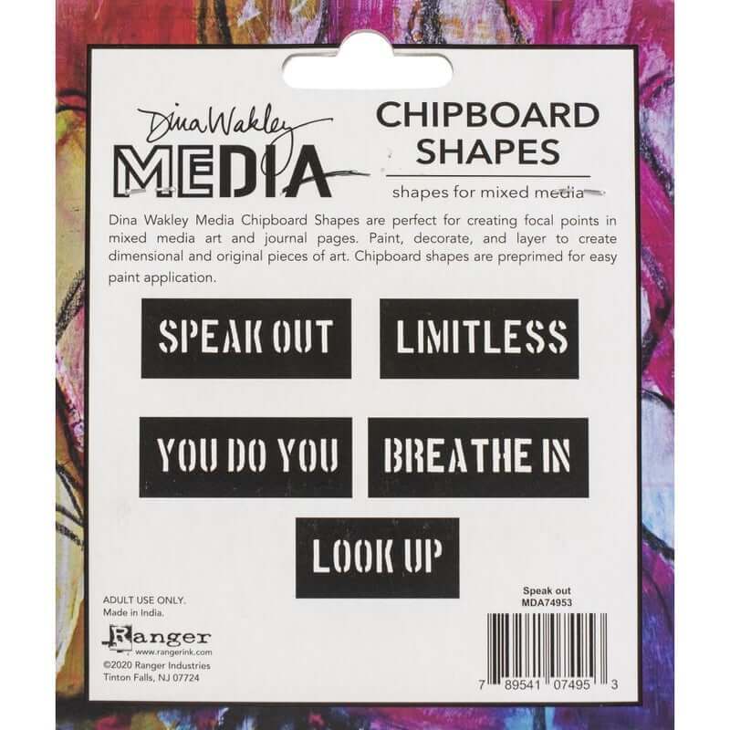 Dina Wakley Media Chipboard Shapes - Speak Out MDA74953
