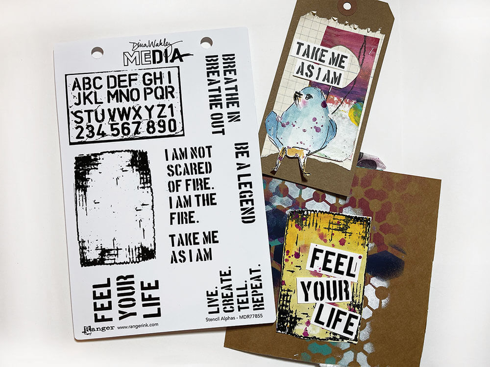 Dina Wakley Media Stamps - Stencil Alphas MDR77855