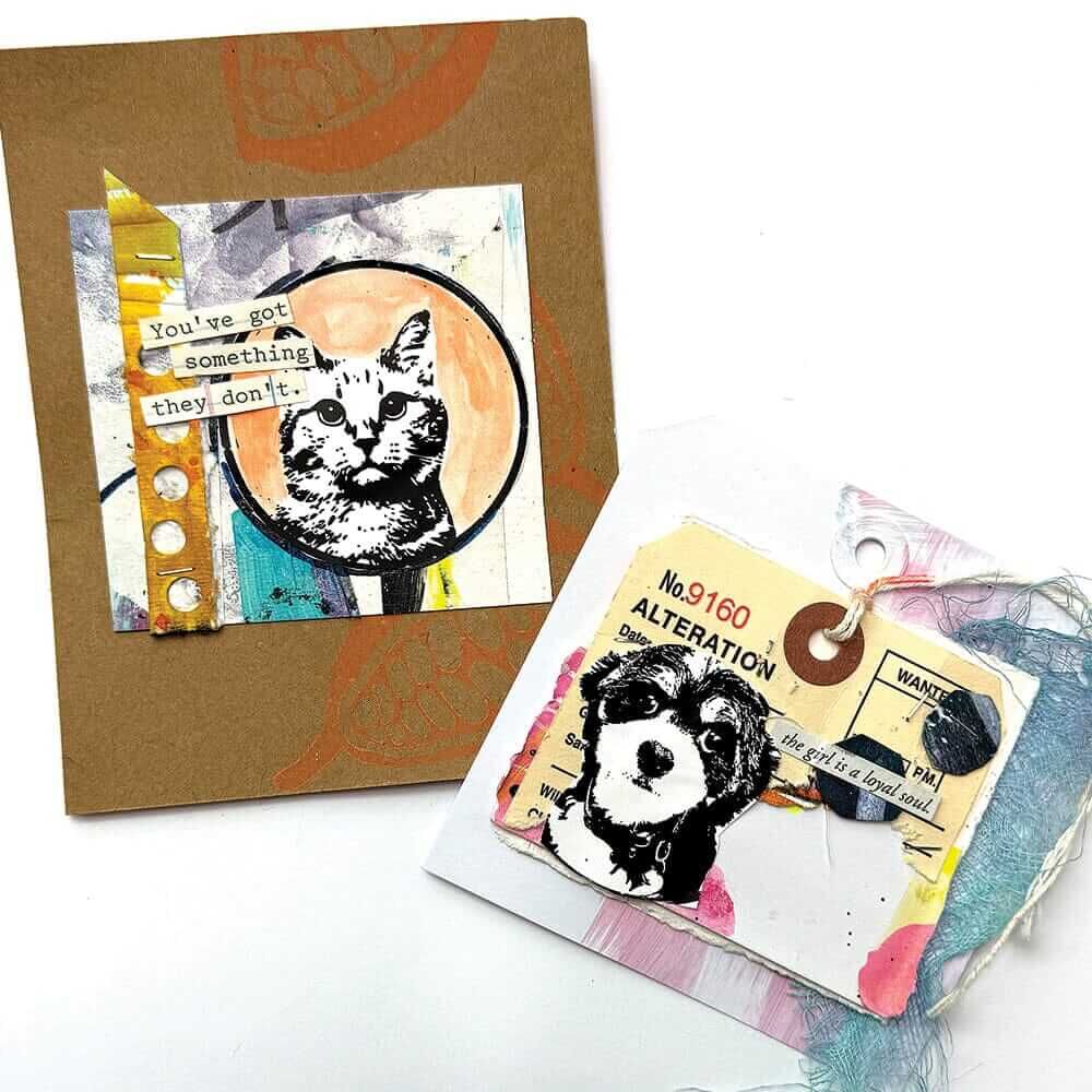 Dina Wakley Media Cling Stamps 6" x 9" - Circle Furbabies MDR87762