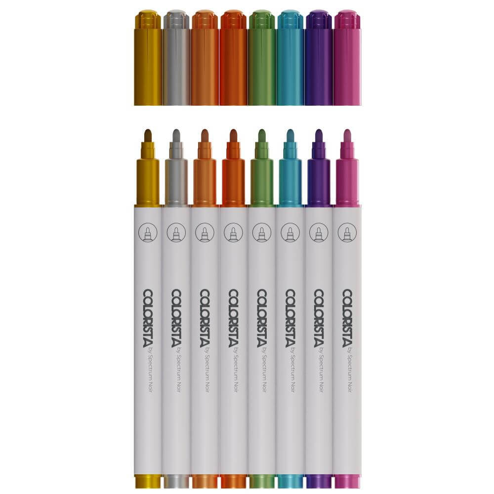 Spectrum Noir Colorista Metallic Marker 8/Pkg - Essential Metallics