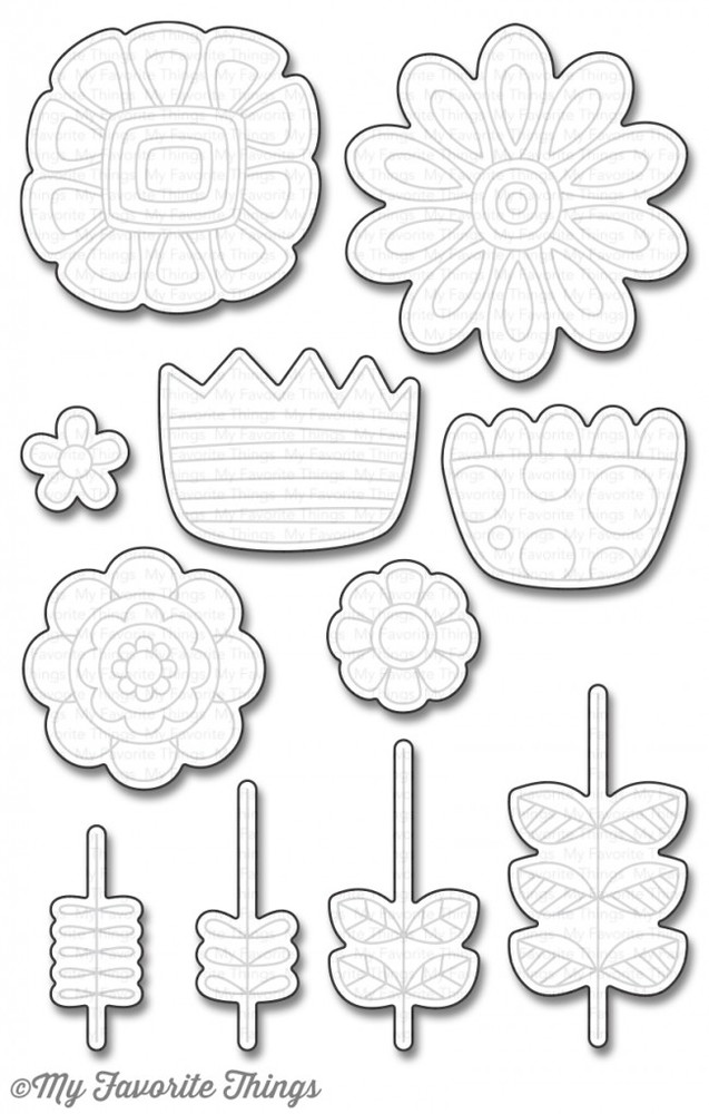 My Favorite Things - Die-namics - Doodled Blooms MFT1089 (discontinued)