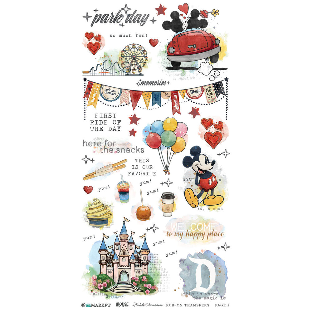 49 And Market Essential Rub-Ons 6"X12" - Mouse & Co.